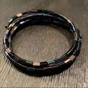 Wire beaded wrap around bracelet